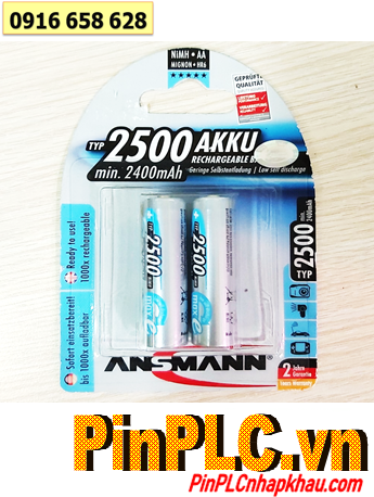 Ansman AA2500mAh, Pin sạc AA 1.2v Ansman Mignon AA2500mAh chính hãng (Loại Vỉ 2 viên)